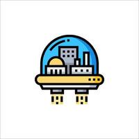 A city with a dome on top of it vector