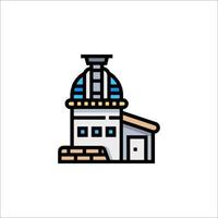 A building with a dome on top and a clock on the side vector