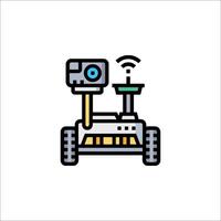 A robot with a camera and a wifi antenna vector