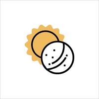 A sun and a cookie icon vector