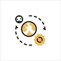 A globe with a person and a clock icon vector