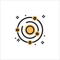 An atom symbol with dots and circles vector