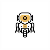 A robot icon with a yellow and black color scheme vector