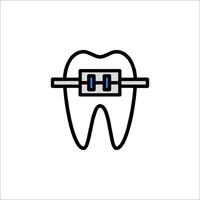 A tooth with a blue band on it vector