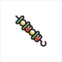 A colorful kabob on a stick icon vector