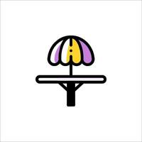 A colorful umbrella on top of a table vector