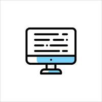 A computer monitor with a paper document on it vector