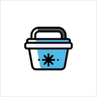 A bucket with a snowflake on it vector
