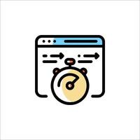 A clock icon on a computer screen vector