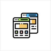 A web page icon with a colorful background vector