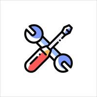 A wrenet and wrench icon on a white background vector