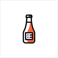 A bottle of ketchup with the word b on it vector