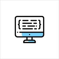 A computer monitor with a message on it vector