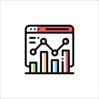A colorful icon of a bar chart vector