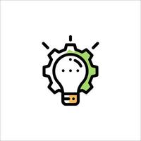 A light bulb with gears inside it vector
