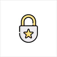 A lock with a star on it vector
