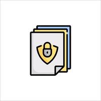 A file with a padlock icon vector