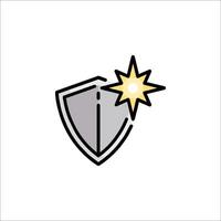 A shield with a star on it vector