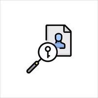 Magnifying icon with a person in the middle vector