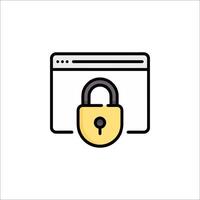 A padlock on a computer screen with a white background vector