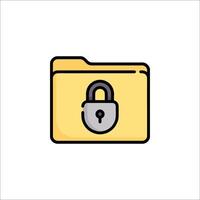 File folder icon with lock illustration vector