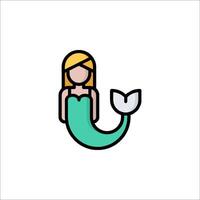 Mermaid icon illustration vector