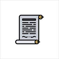 A scroll with a pen on it vector