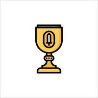 A golden cup with a light on top vector