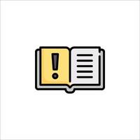An open book with an exclamation mark on it vector