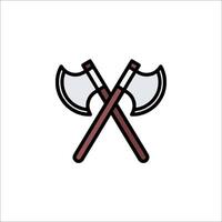 Two crossed axes icon on white background vector
