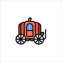 A pumpkin carriage icon on a white background vector