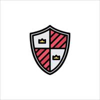 A shield with a crown on it vector