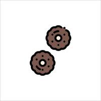 Two donuts are shown on a white background vector