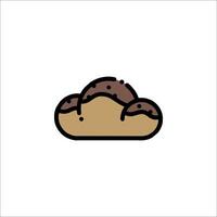 A cloud with a piece of bread on it vector
