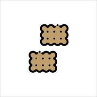 Two biscuits icon on white background vector