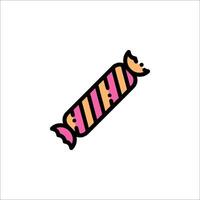 A candy bar icon with a pink and orange stripe vector