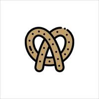 A pretzel icon on a white background vector