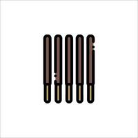 Four sticks of chocolate on a white background vector