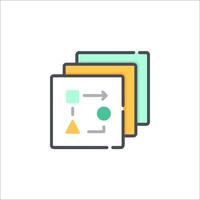 A flat icon of a folder with a green arrow pointing to it vector