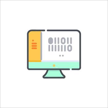 un computadora monitor con un línea icono vector