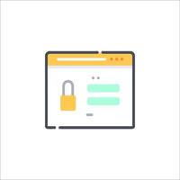 A web page with a padlock icon vector