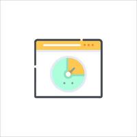 A web page with a clock and a clock icon vector