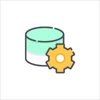 A green container with a gear and a cog vector