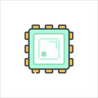 A computer chip icon on a white background vector