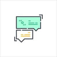A conversation icon with two speech bubbles vector