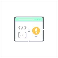 A dollar sign and a dollar sign icon on a computer screen vector