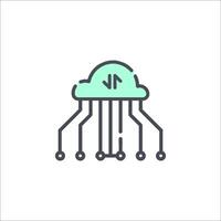A cloud with a lightning bolt on it vector