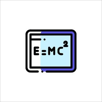 A computer screen with the word e - m - c on it vector