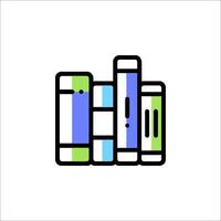 A line drawing of books stacked on top of each other vector