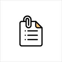 A note pad icon with a clip on it vector